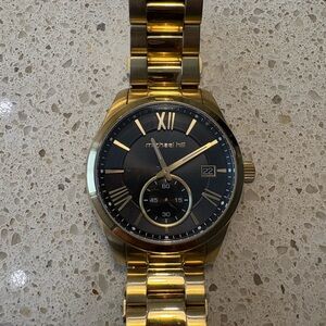 Michael Hill Gold Tone Men's Watch with Black Dial